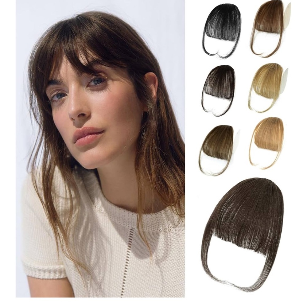 Human Hair Bangs Topper